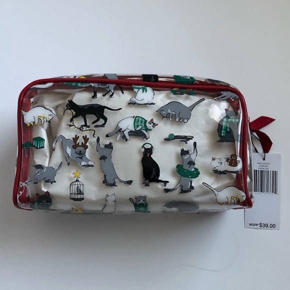 Vera Bradley Handbags - Vera Bradley Holiday Cats Cosmetic Bag NWT